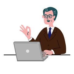 スーツ　男性　士業　パソコン　いいね
