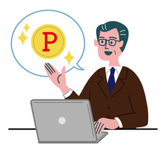 スーツ　男性　士業　パソコン　ポイント