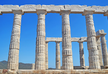 Fototapeta premium the temple of Poseidon at Cape Sounion Attica Greece