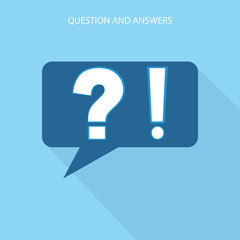 Question mark icon in comic style. Discussion speech bubble vector