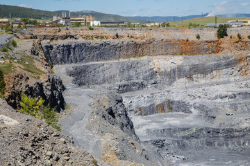 Big open pit magnezite quarry mine