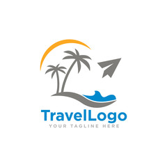 Fototapeta na wymiar Travel Logo Design Vector Illustration