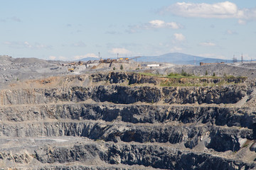 Big open pit magnezite quarry mine