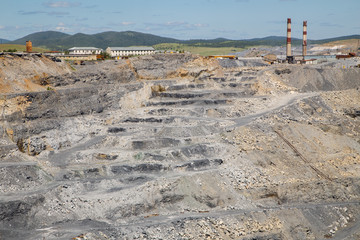 Big open pit magnezite quarry mine