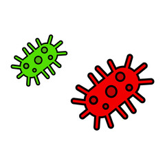 Coronavirus 2019-nCoV. Corona virus icon. Black on white background isolated. China pathogen respiratory infection (asian flu outbreak). influenza pandemic. virion of Corona-virus. Vector