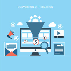 Conversion Optimization Concept flat Design