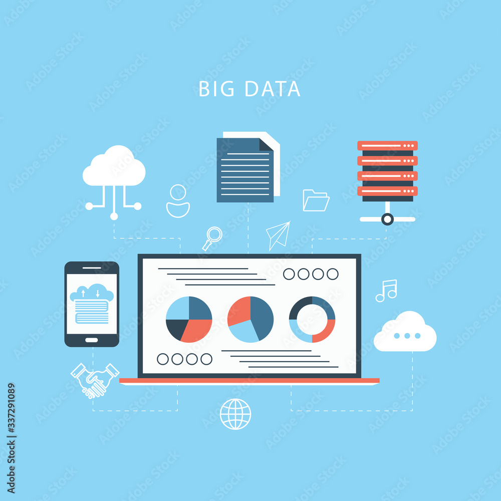 Poster big data concept with icons