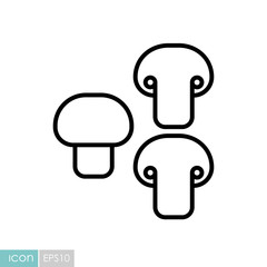 Mushroom vector icon. Vegetable symbol