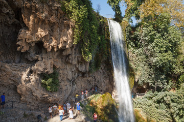 Edessa great park waterfall in Greece.