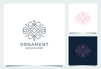 ornament logo design in mono line style