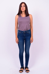 Full body shot of young beautiful woman