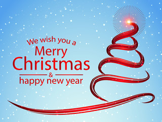 We wish you a Merry Christmas and happy new year typography and illustration - Vector format