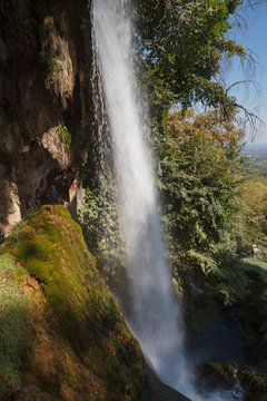 Edessa great park waterfall in Greece.
