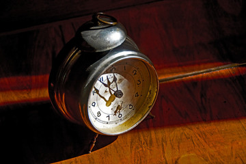 Very old clock on a plate