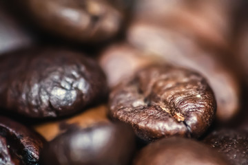 Extreme close up of coffee beans