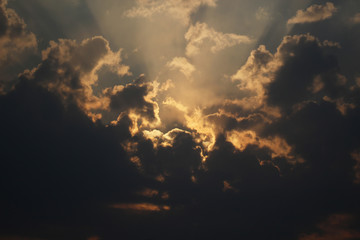 evening cloudy sky at sunset
