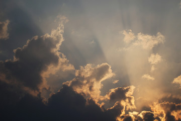 evening cloudy sky at sunset