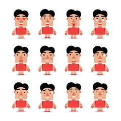 Set Cute Mascot Expression