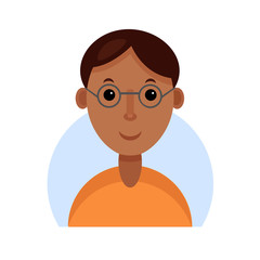 Flat illustration with indian boy.Fun and cute character.