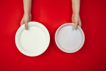 Plates. Eco-friendly life - organic made recycle houseware in compare with polymers, plastics analogues. Home style, natural products for recycle and not harmful to the environment and health.