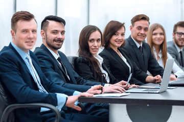 business team sitting at Desk in the conference room