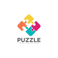 Puzzle Logo Design Vector Template