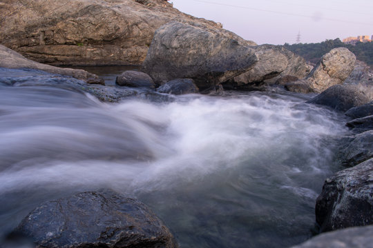 long exposure image of water flowing