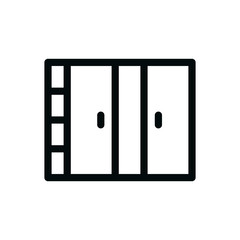Closet furniture isolated icon, dressing wardrobe linear vector icon
