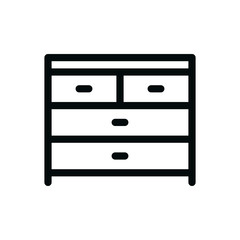 Chest of drawer isolated vector icon.