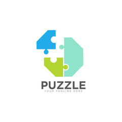 Puzzle Logo Design Vector Template