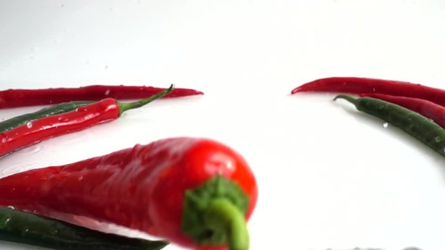 Juicy Capi pepper. Slow motion.
