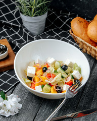 greek salad on the table