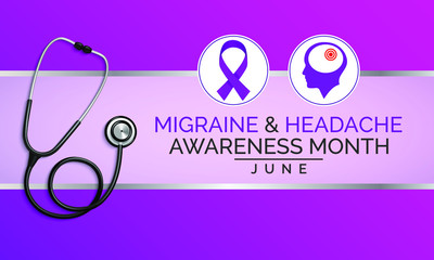 Vector illustration on the theme of National Migraine and Headache awareness month observed each year during June.