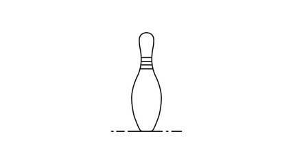 Single bowling pin flat design vector illustration