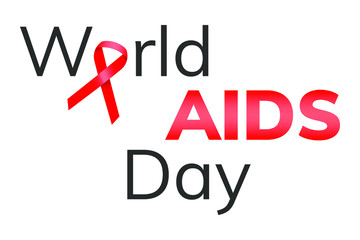 world aids day poster vector with ribbon