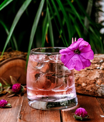 iced water glass on the table