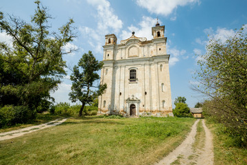 Fototapeta na wymiar Saint Anthony Church in Velyki Mezhirishy village (Międzyrzec Korecki) in Rivne region, Ukraine.