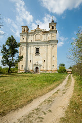 Fototapeta premium Saint Anthony Church in Velyki Mezhirishy village (Międzyrzec Korecki) in Rivne region, Ukraine.