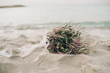 The most beautiful bouquet of flowers from anemone rose Ranunculus mattiola Tulip eucalyptus Narcissus for a wedding or holiday in a flower shop