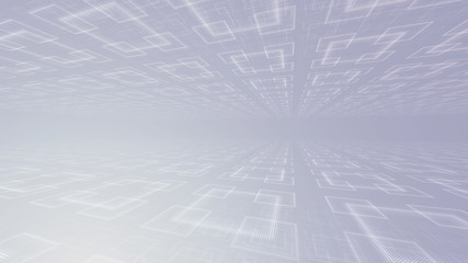 Disco club space illumination neon light room floor wall 3D illustration abstract background