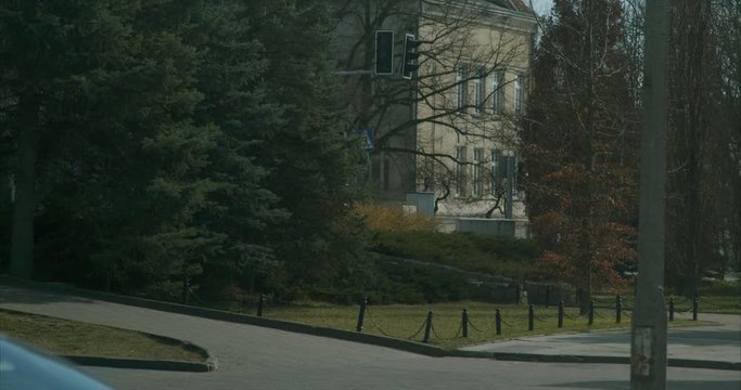 Traffic Signal Light, Semafor Over An Empty Intersection