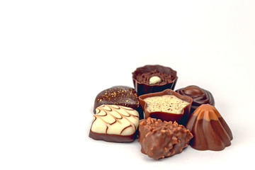 Chocolate Candy on White Background