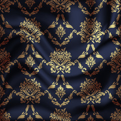 Drapery Textile Background, Vector Illustration damask