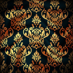 Drapery Textile Background, Vector Illustration damask