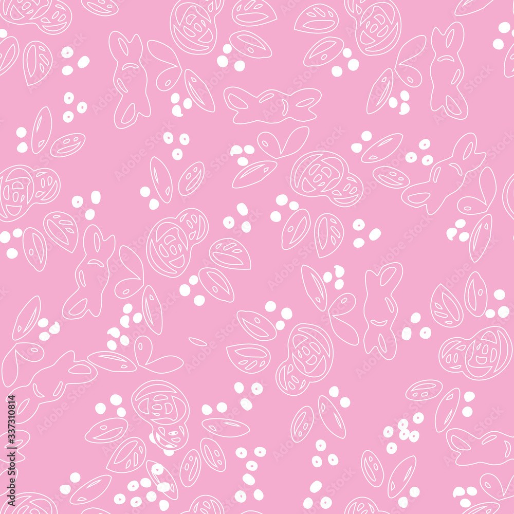Poster pink flowers seamless repeat pattern print background