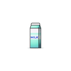 3d Milk Box flat design vector illustration