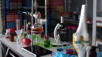 Fototapeta na wymiar Scientist laboratory test tube in future tone,Scientific research,Scientific tools at laboratory