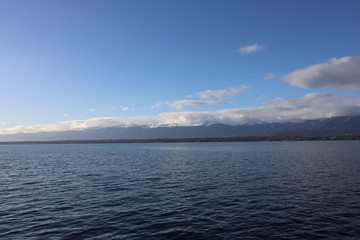 Obraz premium Jolie vue du lac Léman vu d'Hermance (Genève)