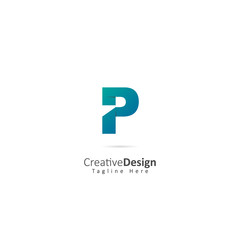 Paper Vector Letter P Logo with fold effect letters. Design Vector Illustration Logo template