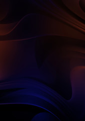 Fluid abstract background with colorful gradient. 2D illustration of modern movement.